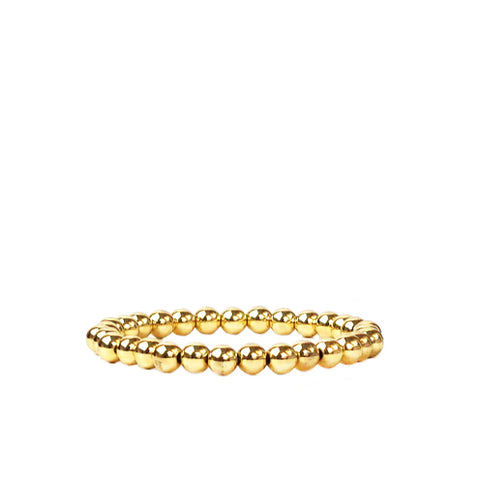 Gold 6mm Beaded Brass Ball Bracelet