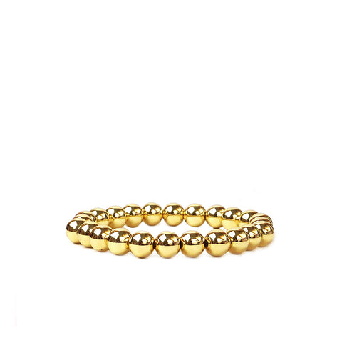 Gold 8 mm Brass Ball Bracelet