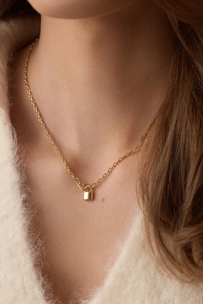 Heart Padlock Interlocking Necklace