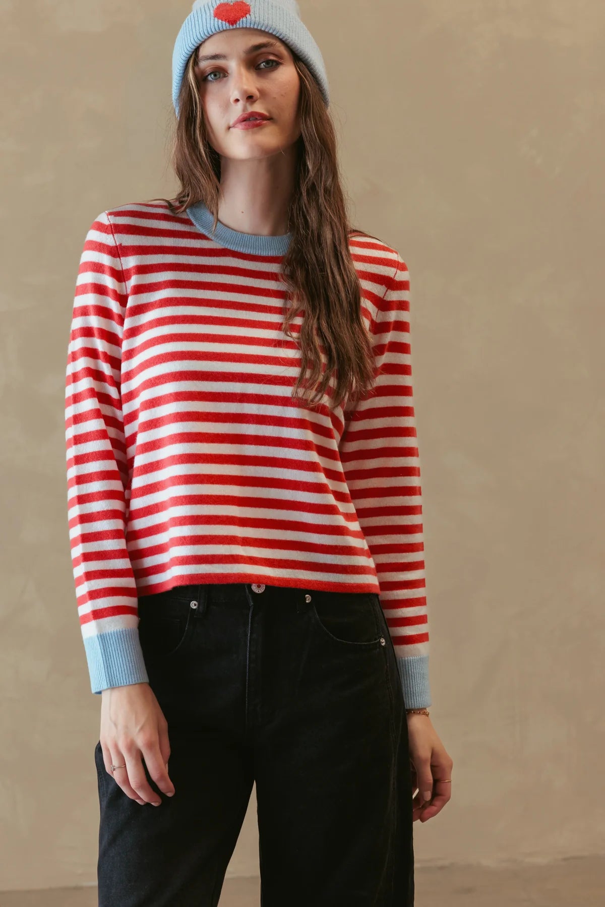 Suzette Cashmere Striped Crew