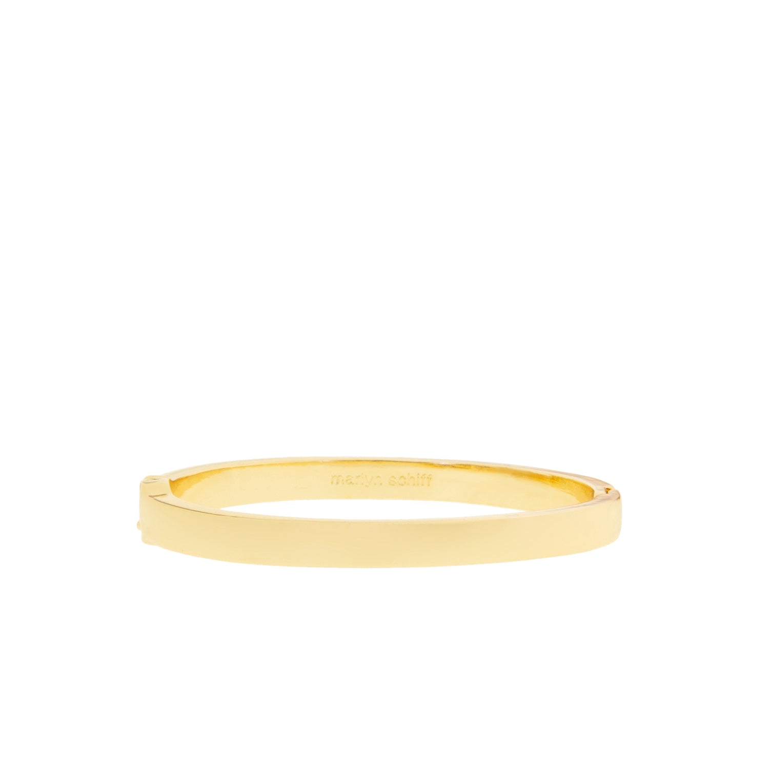 Gold 5mm Wide Flat Hinge Bangle