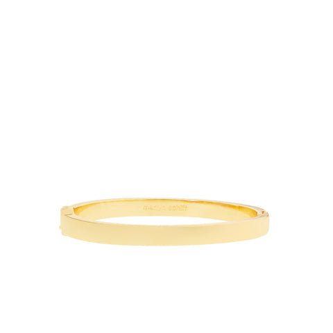 Gold 5mm Wide Flat Hinge Bangle