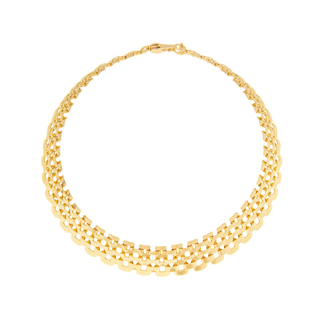 Gold- Wide Chain Collar Necklace