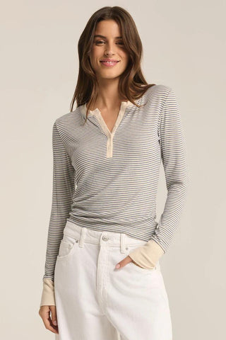 Scarlett Stripe Rib Henley