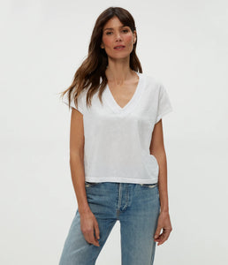 HARLAN CROPPED V-NECK TEE