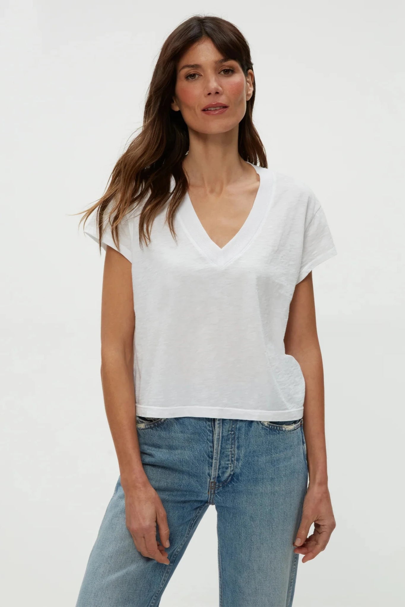 Harlan Cropped V-Neck Tee
