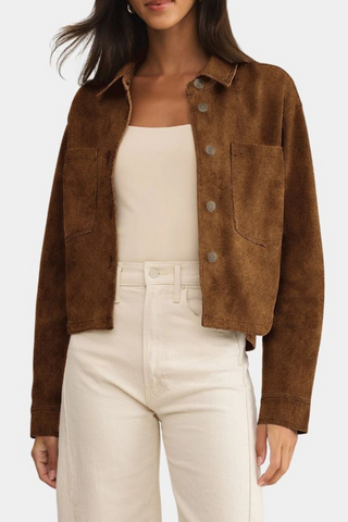 All Day Cropped Suede Jacket
