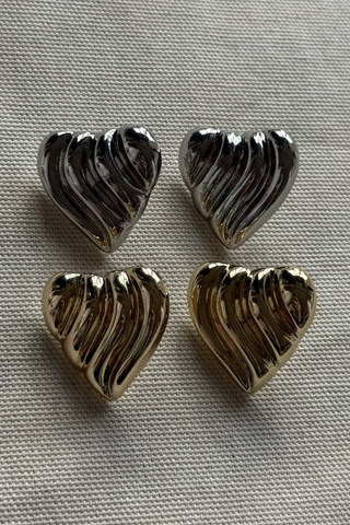 Domed Heart Earring