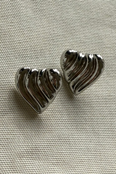 Domed Heart Earring