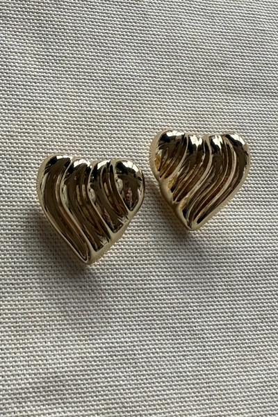 Domed Heart Earring