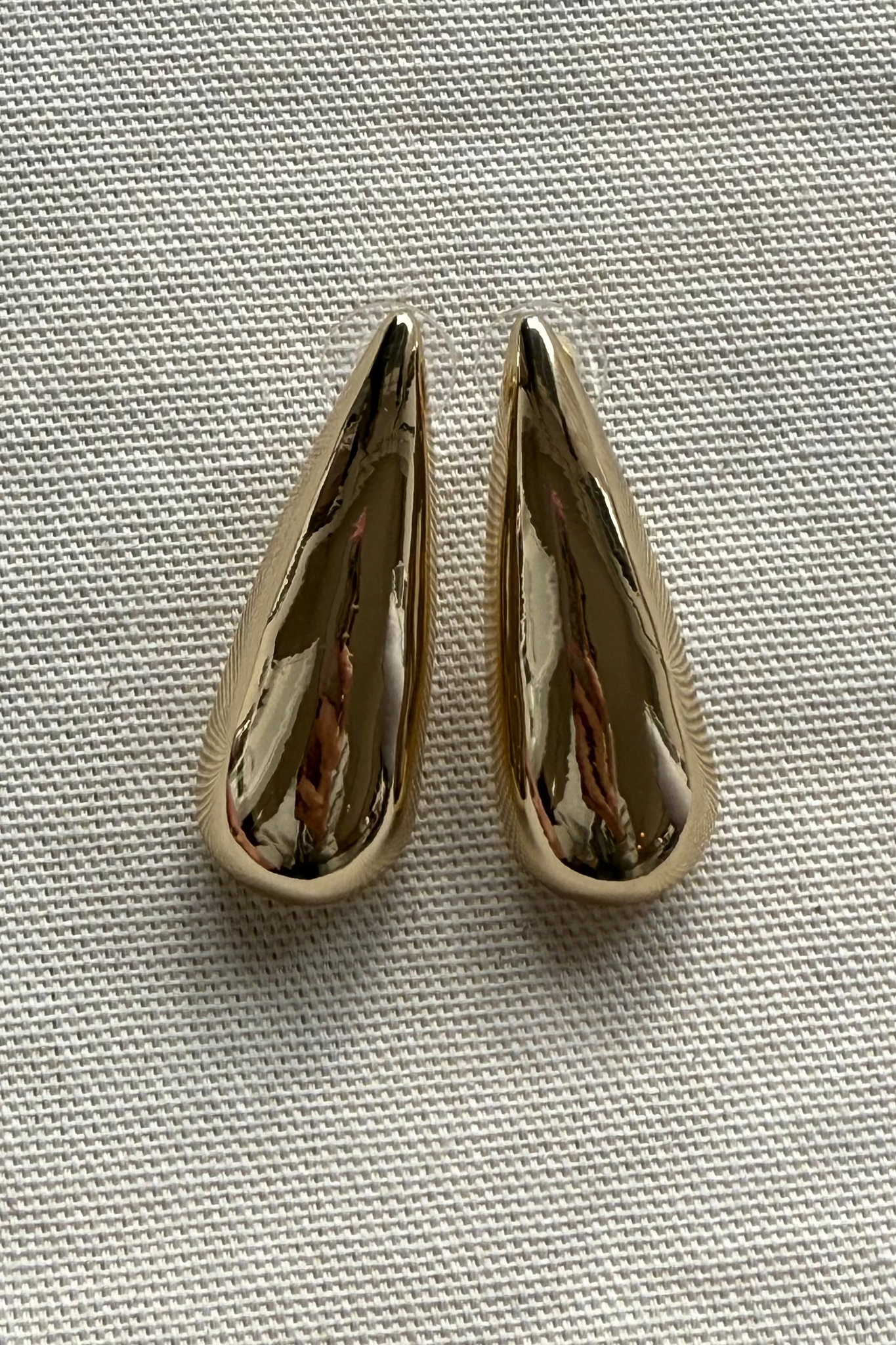 Gold Elongated Tear drop Earring