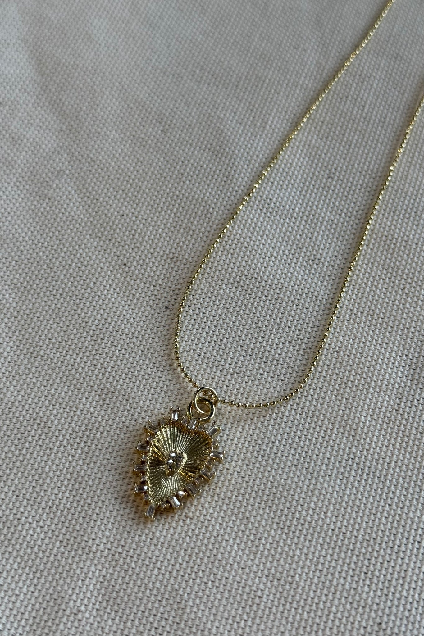 Etched Heart on Mini Ball Chain