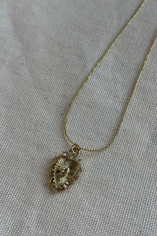 Etched Heart on Mini Ball Chain