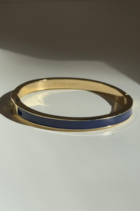 Navy Enamel Metal Hinge Bangle