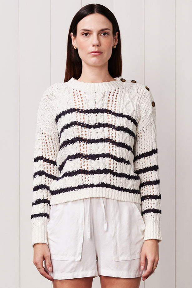 Striped L/S Crew Sweater