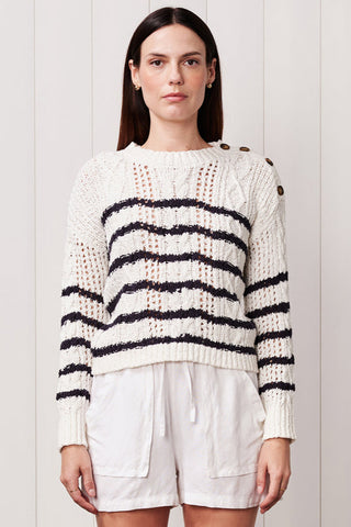 Striped L/S Crew Sweater