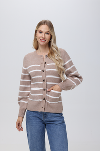 Josie Structured Stripe Cardigan