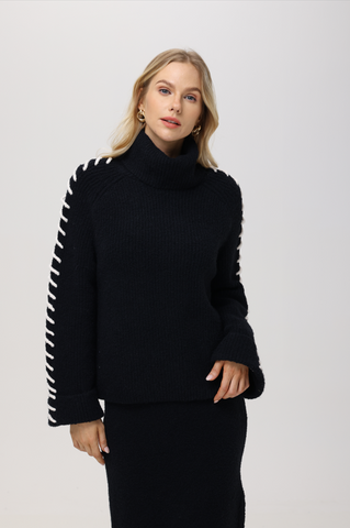 Vida Boucle Whip Stitch Pullover