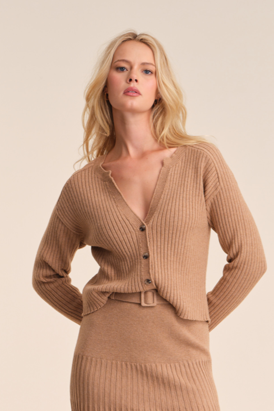 Lorelai Cropped Rib Cardigan