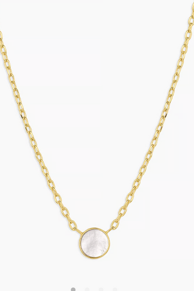 Rose Marble Coin Necklace