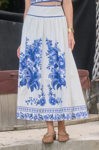 Floral Detail Midi Skirt