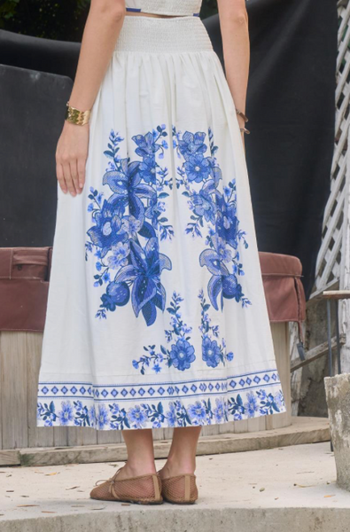 Floral Detail Midi Skirt