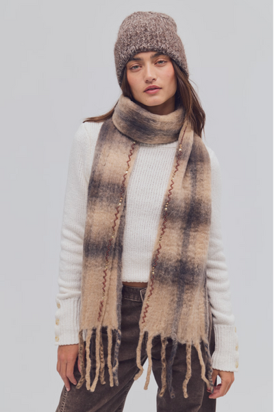 Highland Plaid Skinny Scarf