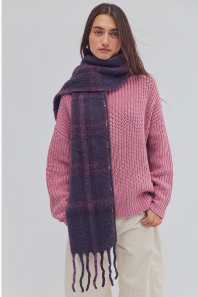 Highland Plaid Skinny Scarf