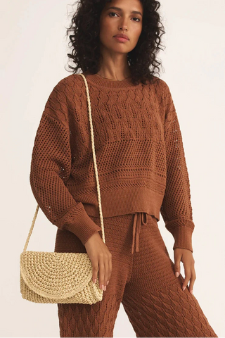 Sand Dollar Mini Straw Bag