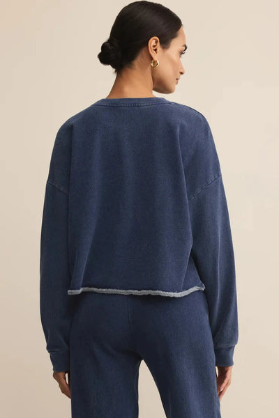 Circuit Knit Denim Sweatshirt
