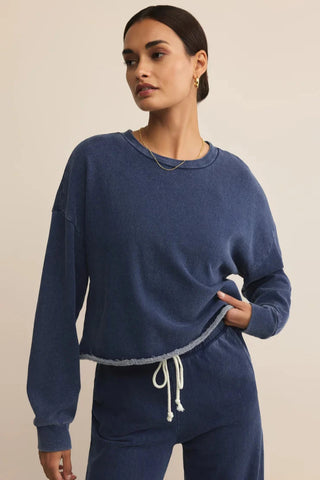 Circuit Knit Denim Sweatshirt
