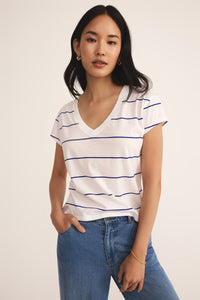 Striped Modern V-Neck Tee