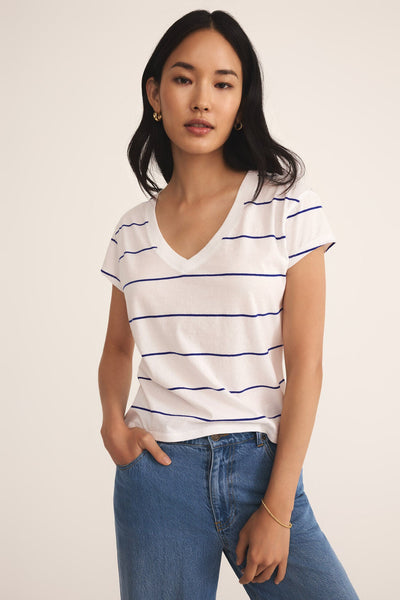 Striped Modern V-Neck Tee