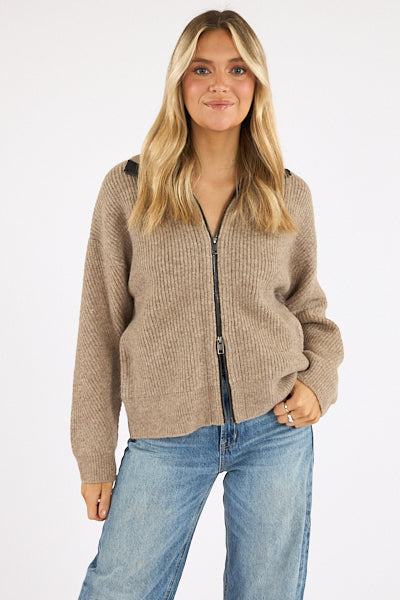 Cali Ribbed Zip Up