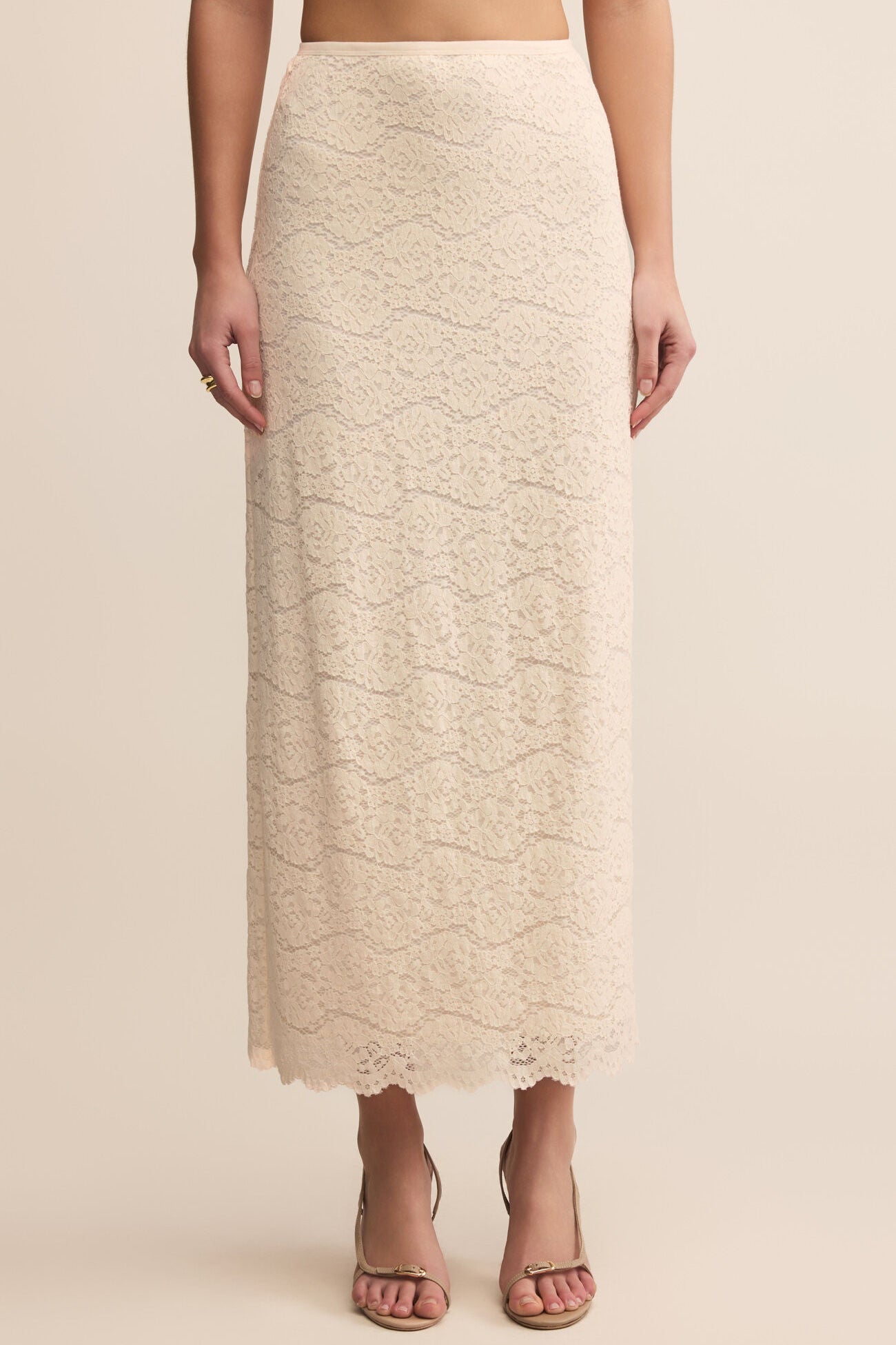 Via Lace Midi Skirt