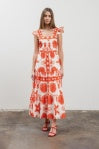 Ruffle Sleeve Tiered Midi Dress